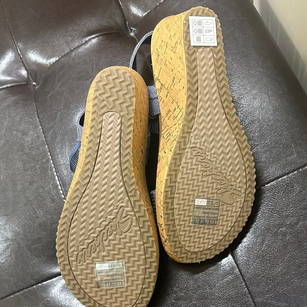 Skechers Beverlee Rhinestone Wedge Sandals - Picture 6 of 6